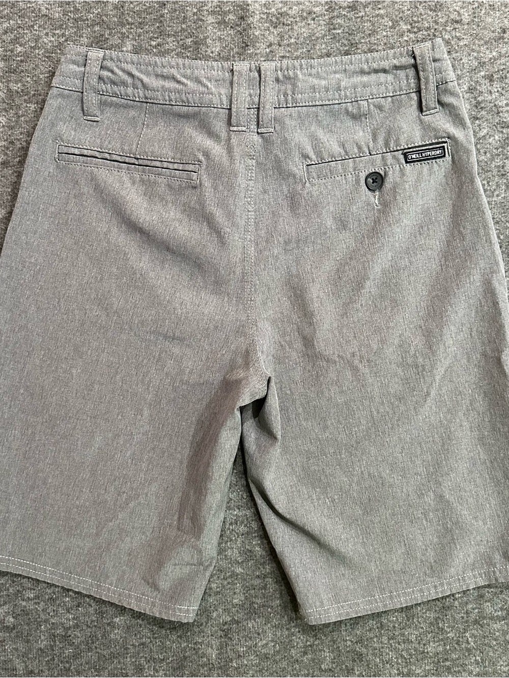 O'Neill Hybrid Youth Gray Performance Shorts Size 26 Lightweight Stretch - Picture 5 of 5